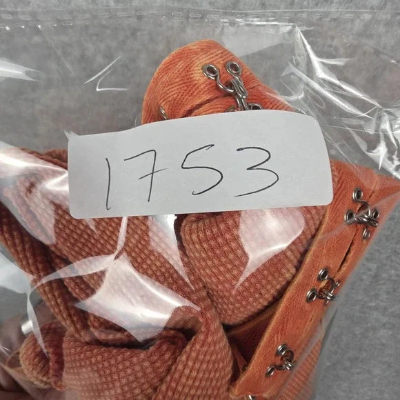 J.OUR Suspender Mini Dress Womens Small Orange Waffle Knit Hook Eye Straps - Picture 9 of 9